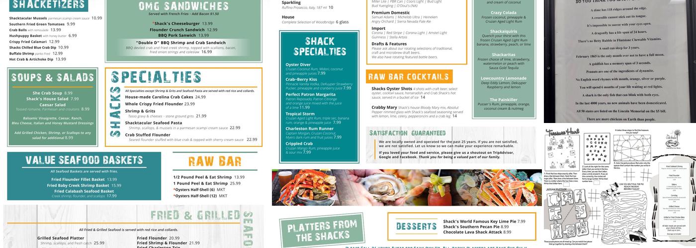The Crab Shack Menu