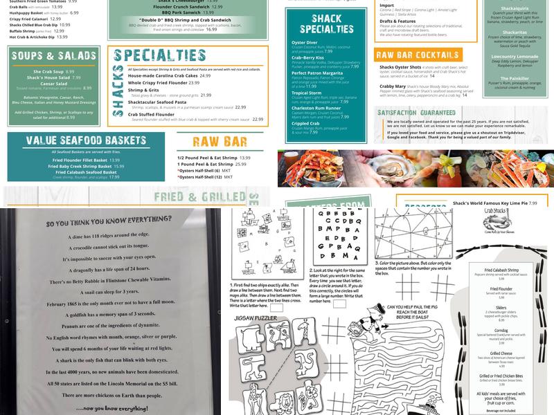 The Crab Shack Menu