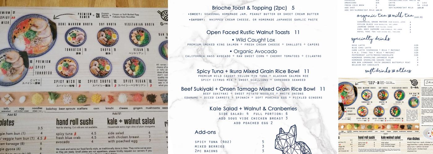 Again Cafe x Chibiscus Ramen Menu