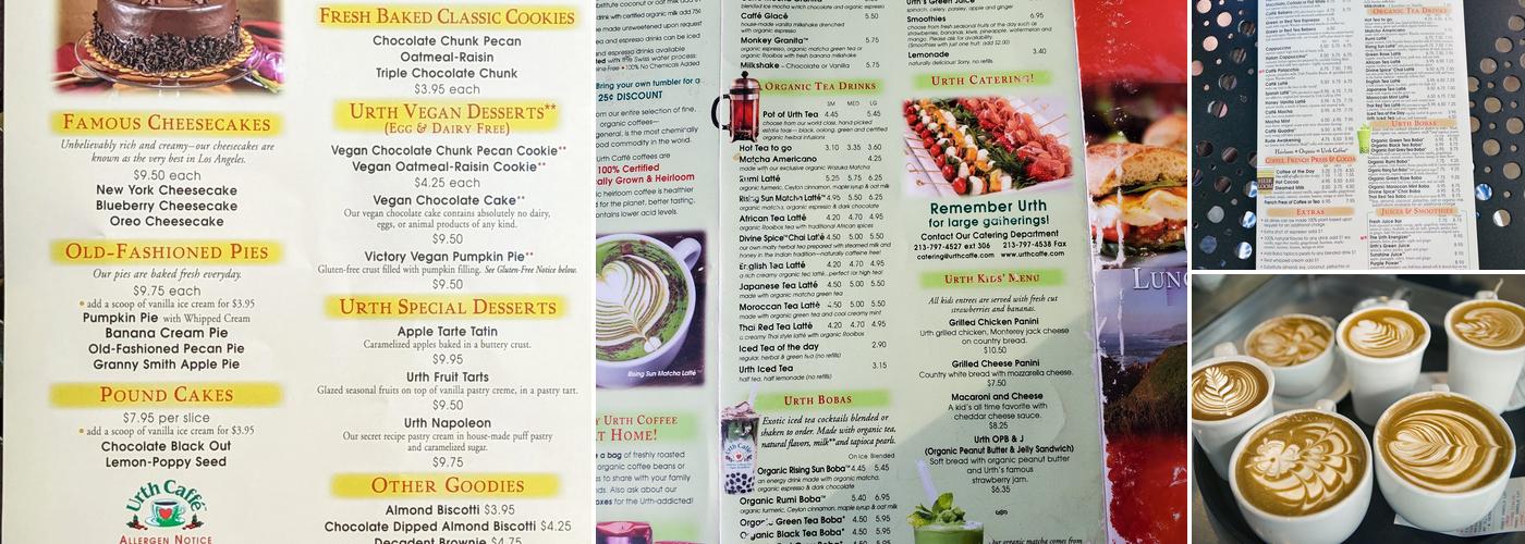 Urth Caffe Pasadena Menu