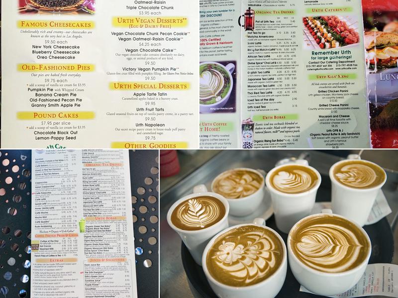 Urth Caffe Pasadena Menu