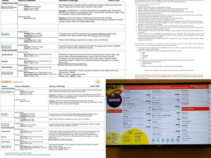 Lee F. Browne Dining Hall Menu