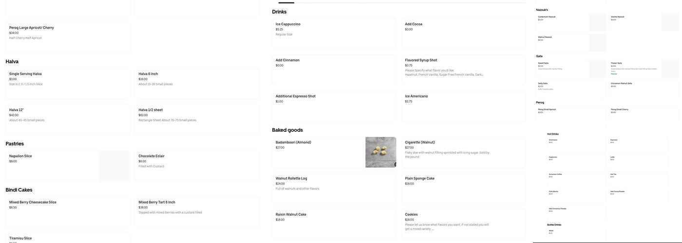 French Pastry Cafe Menu