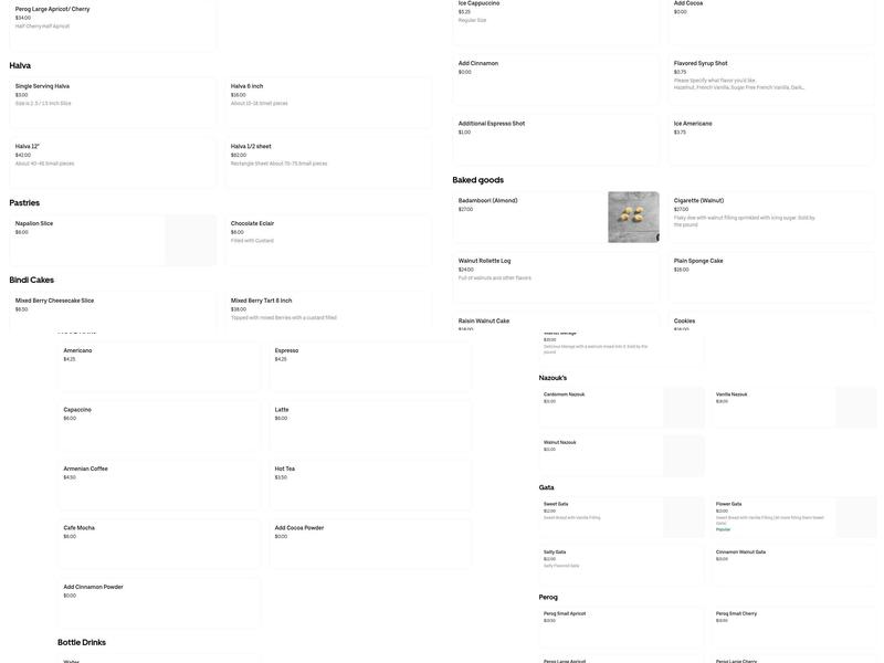 French Pastry Cafe Menu