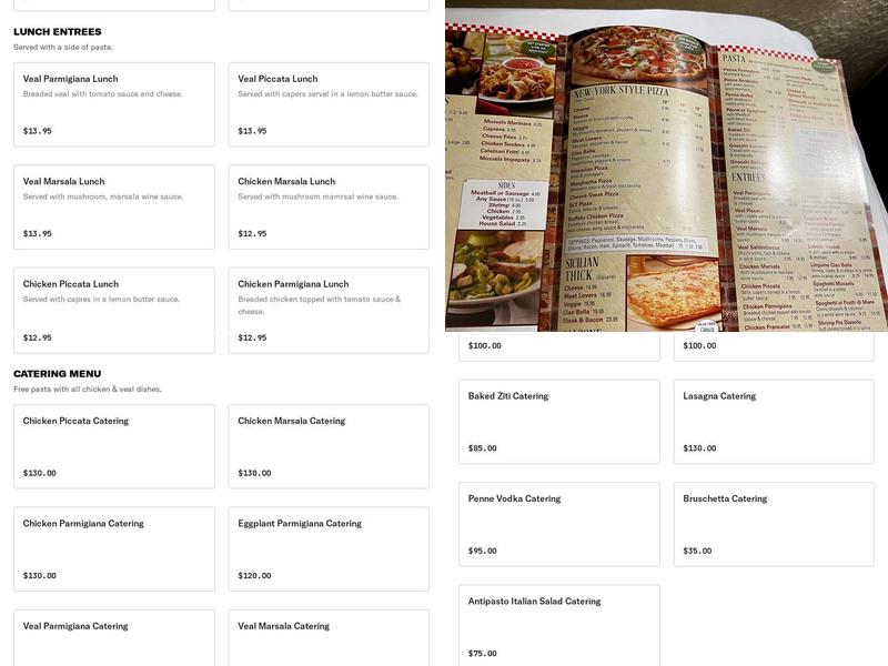 Ciao Bella Pizza & Pasta Menu