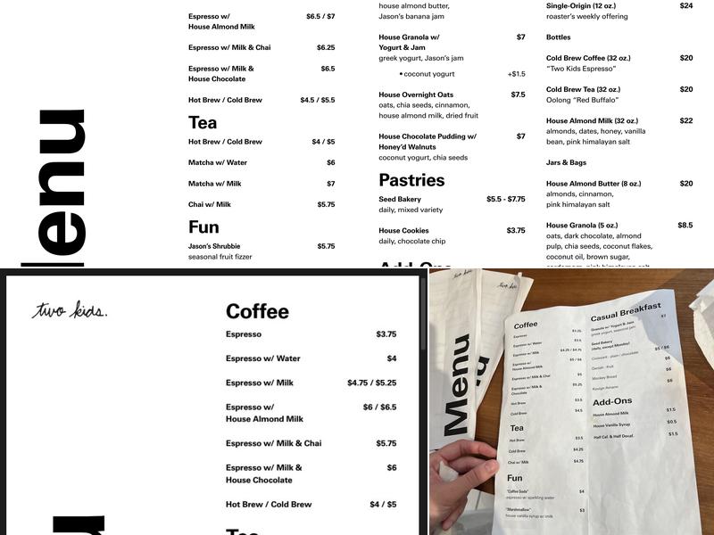 Two Kids Menu