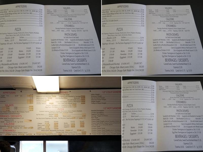 Primo's Pizzeria Menu