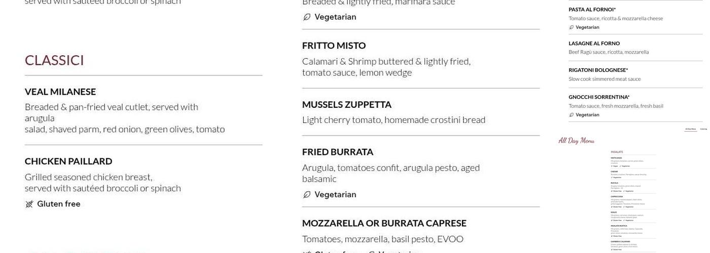 Palace Southside Menu