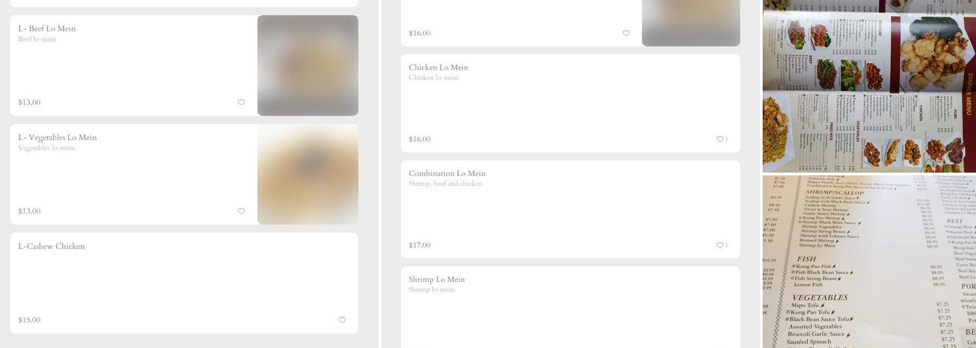 Go China Restaurant Menu