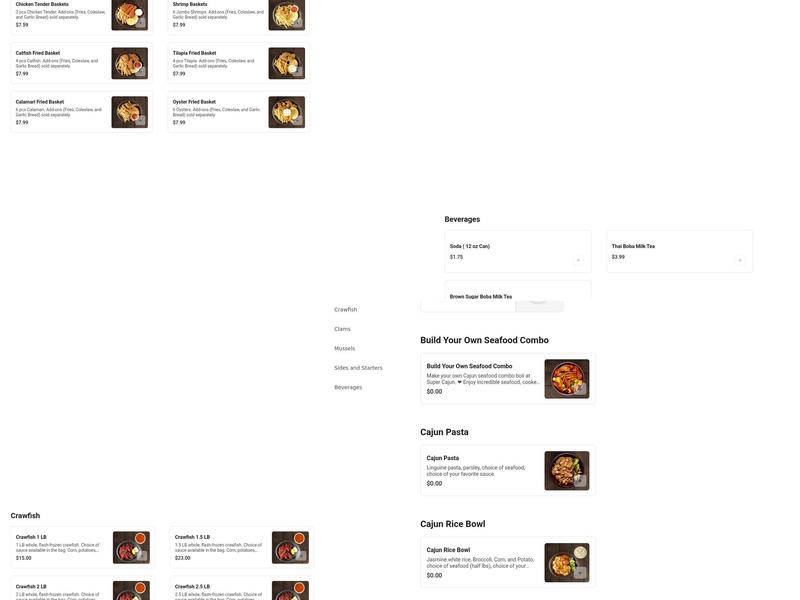 Super Cajun Seafood Express Menu