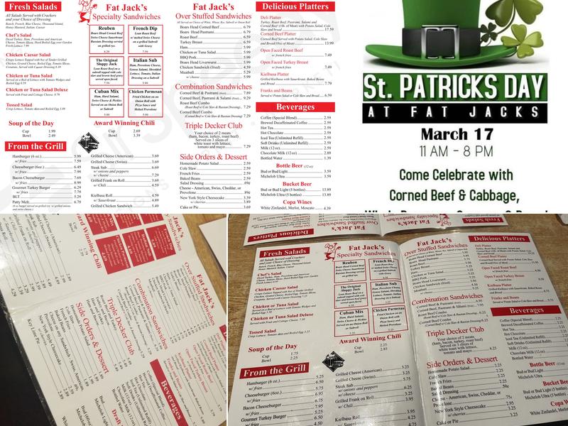 Fat Jacks Deli & Pub Menu