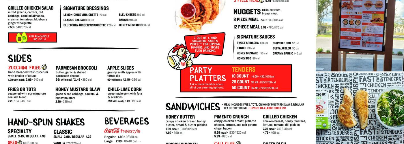PDQ Chicken Menu