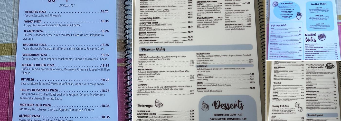 Point Cafe Menu