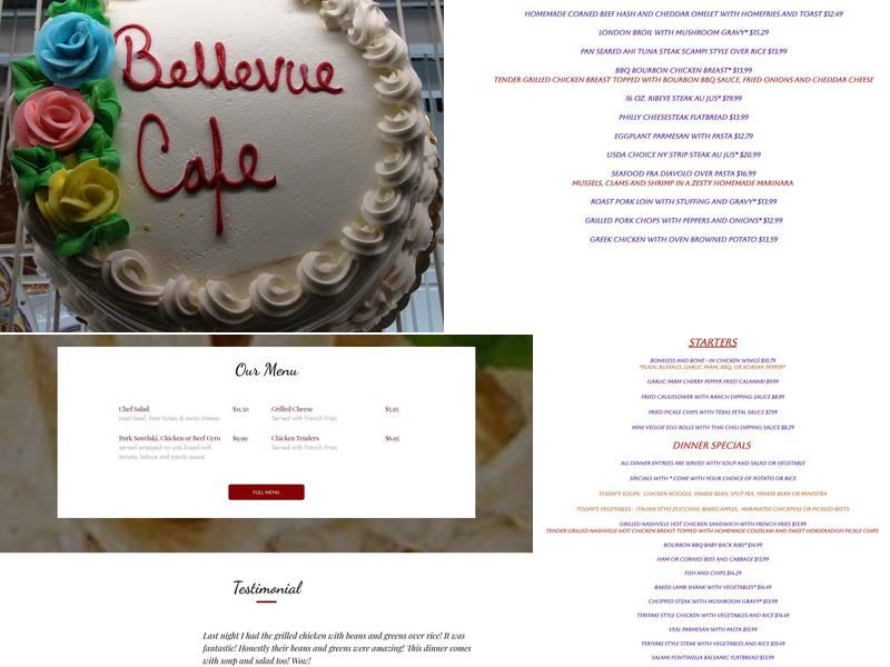 Bellevue Cafe Menu