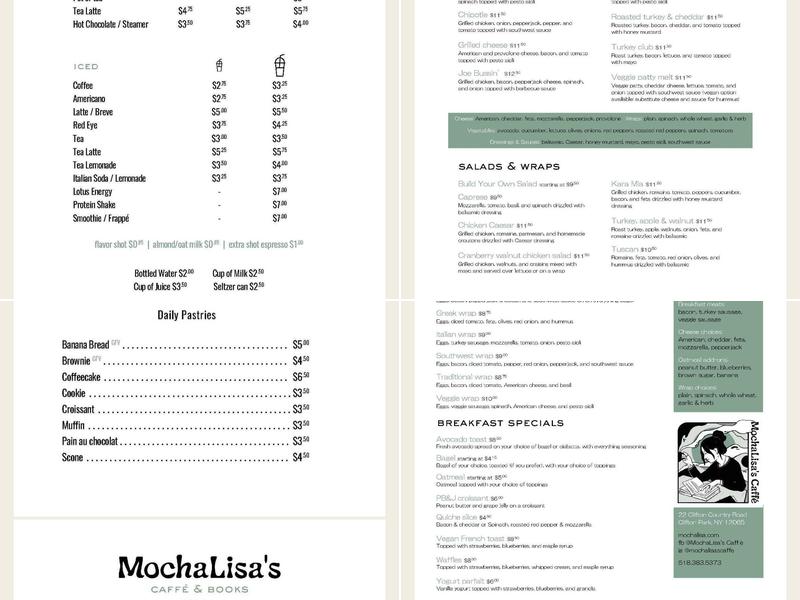 MochaLisa's Caffè Menu