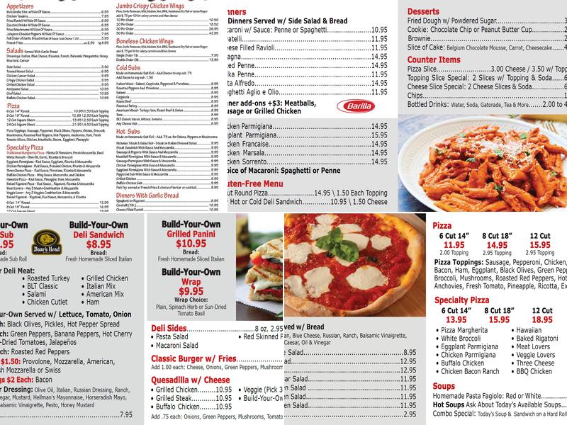Glenville Pizza and Deli Inc. Menu