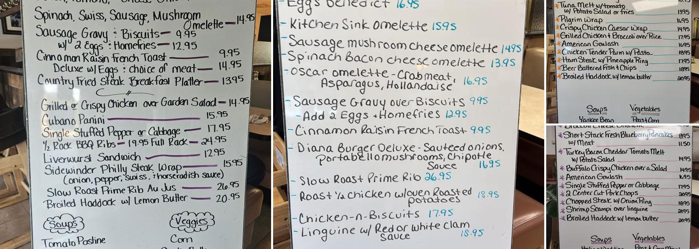 Burnt Hills Cafe Menu