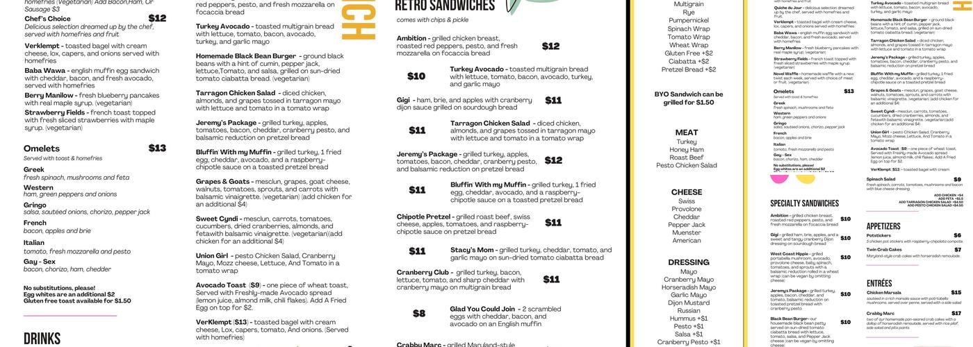 Ambition Coffee & Eatery, Inc Menu