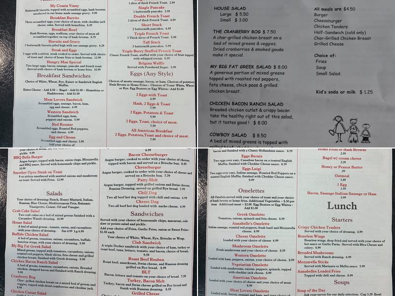 AnnaBelle's Cafe Menu