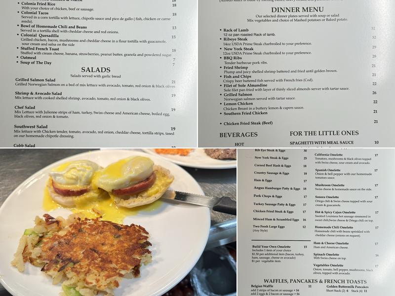 Colonial Kitchen Menu