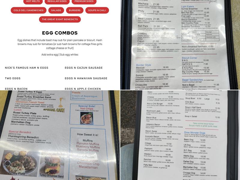 Nick's Cafe Menu