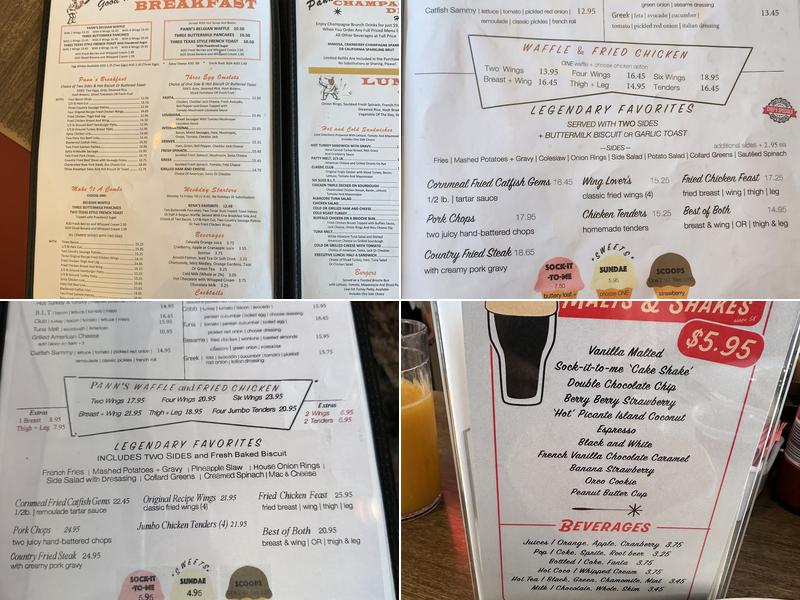 Pann's Restaurant Menu