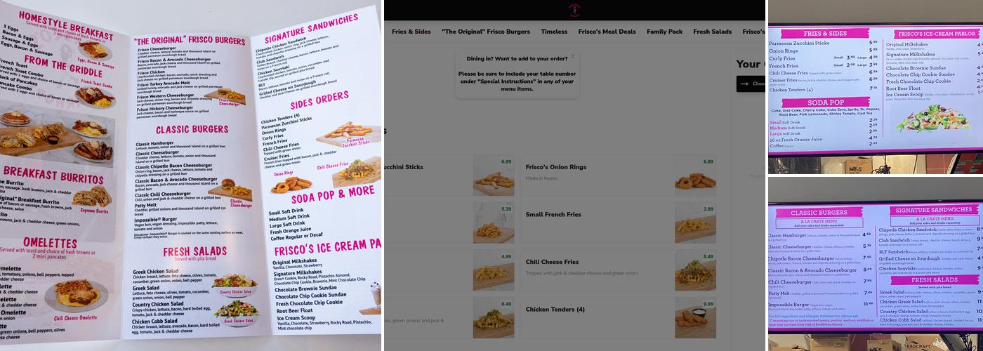 Frisco's Carhop Drive-Thru Menu