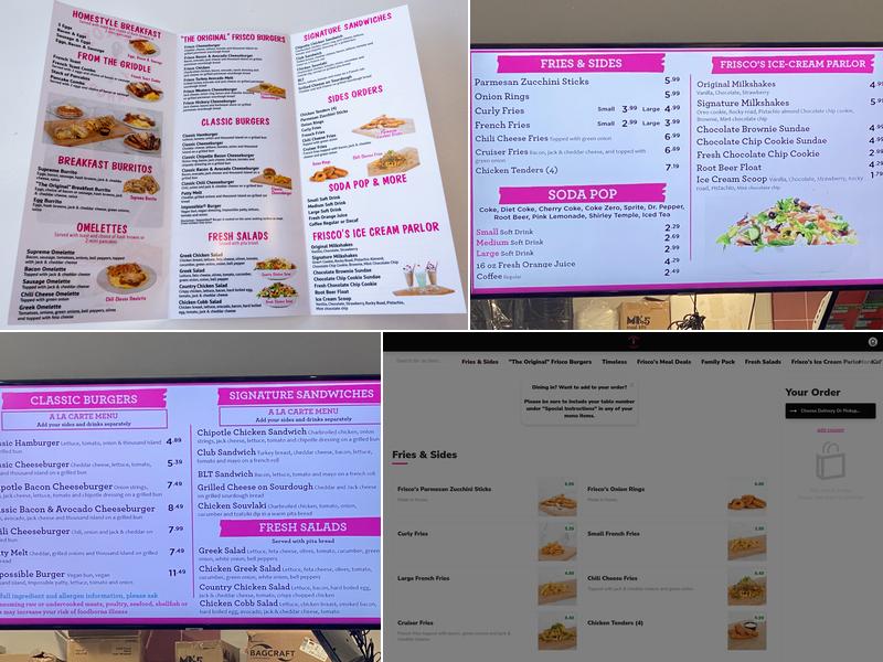 Frisco's Carhop Drive-Thru Menu