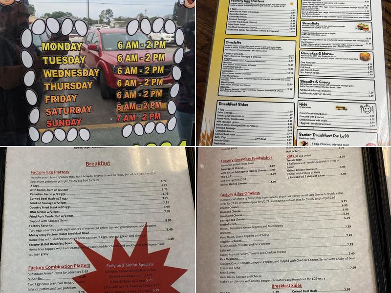 The Egg Factory Menu