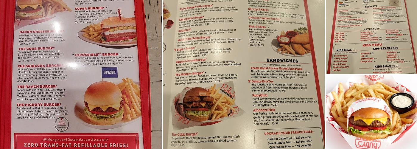 Ruby's Diner Menu