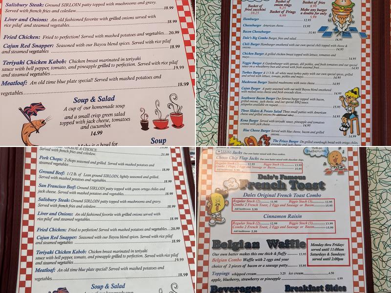 Dale's Diner Menu
