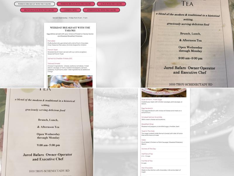 Tailored Tea Menu