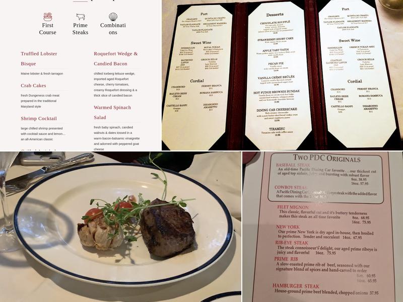 Pacific Dining Car Menu