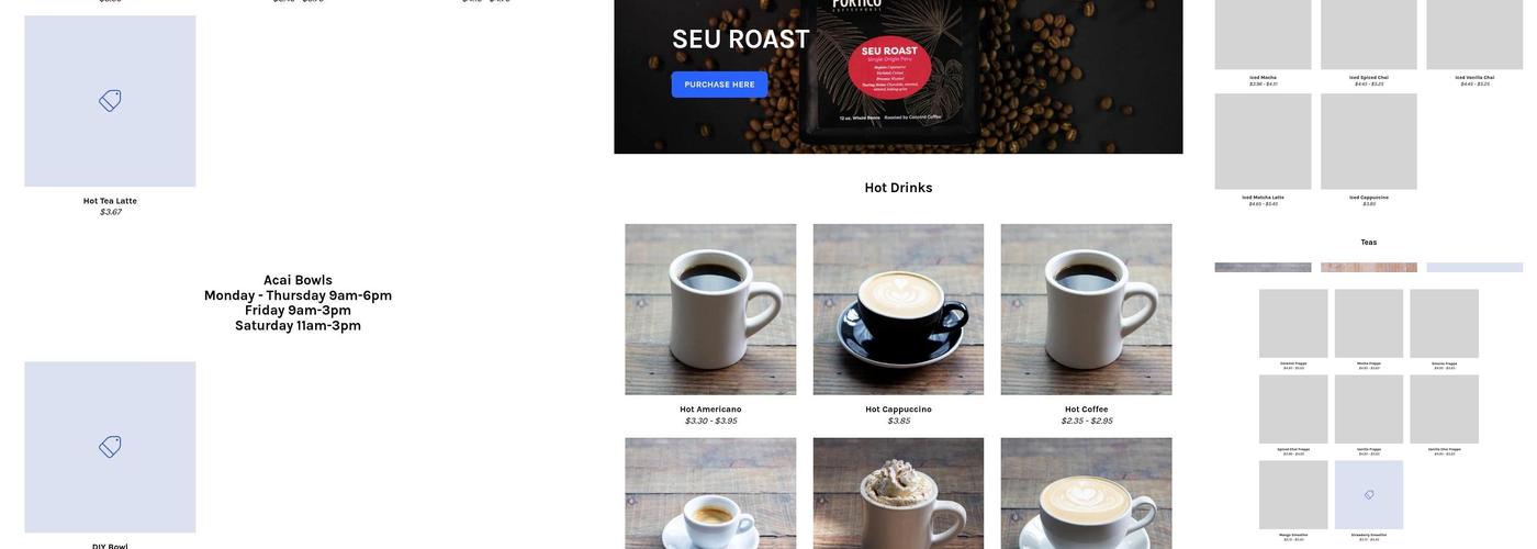 Portico Coffeehouse Menu