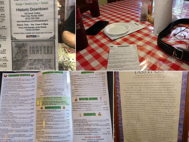 Whistle Stop Cafe Menu