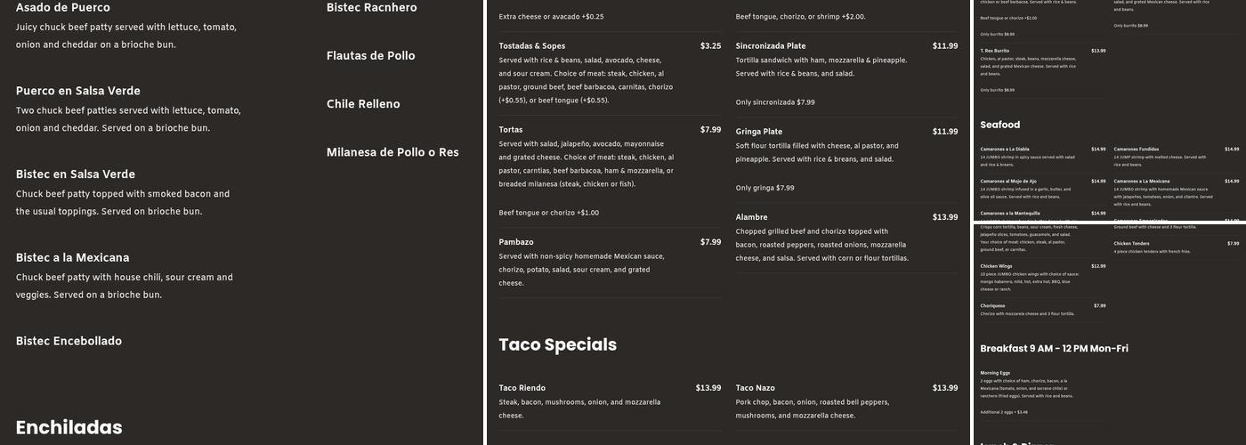 El Tizoncito Grill Menu