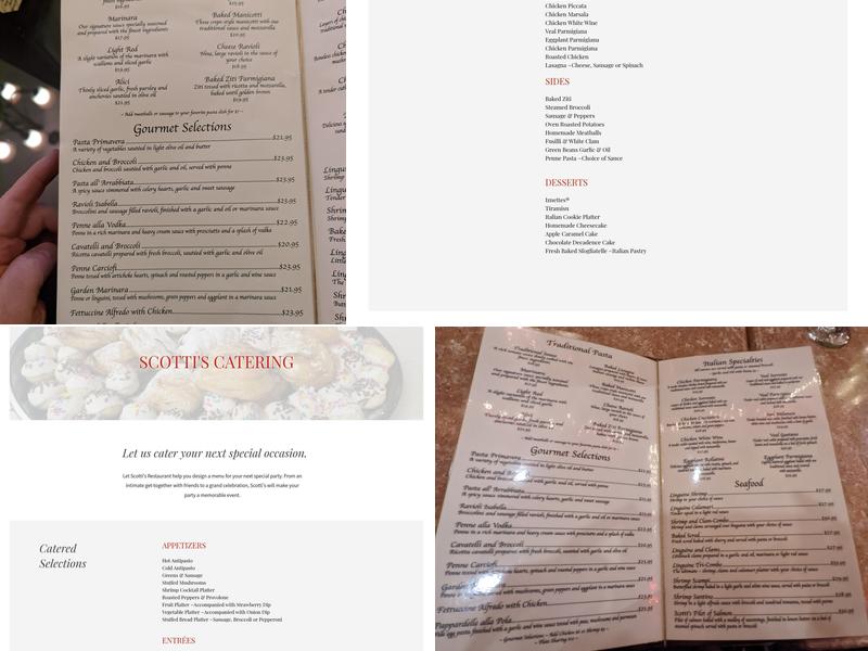 Scotti's Restaurant & Pizzeria Menu