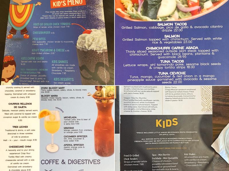 Azteca D' Oro Mexican Restaurant Winter Haven Menu