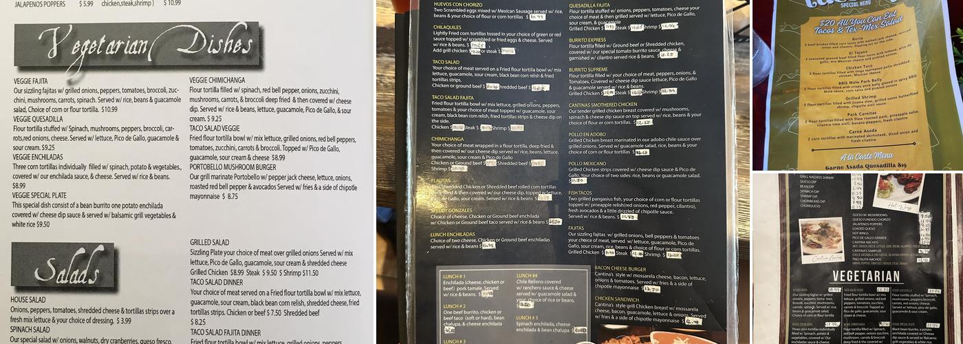 Cantina Mexican Grill & Bar Menu