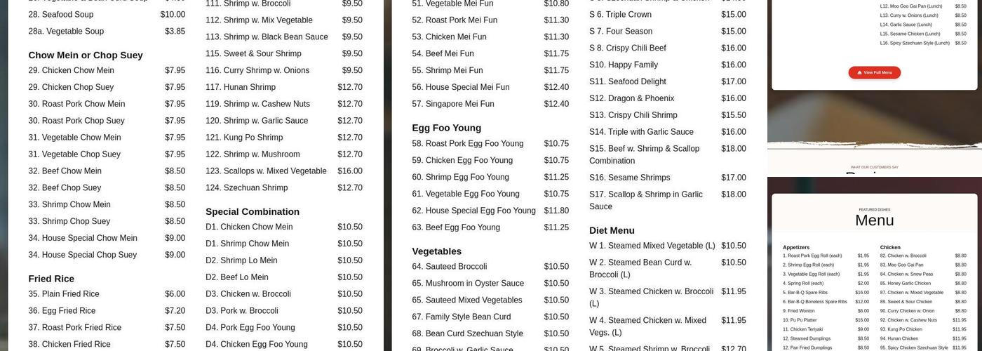 Bamboo Wok Menu