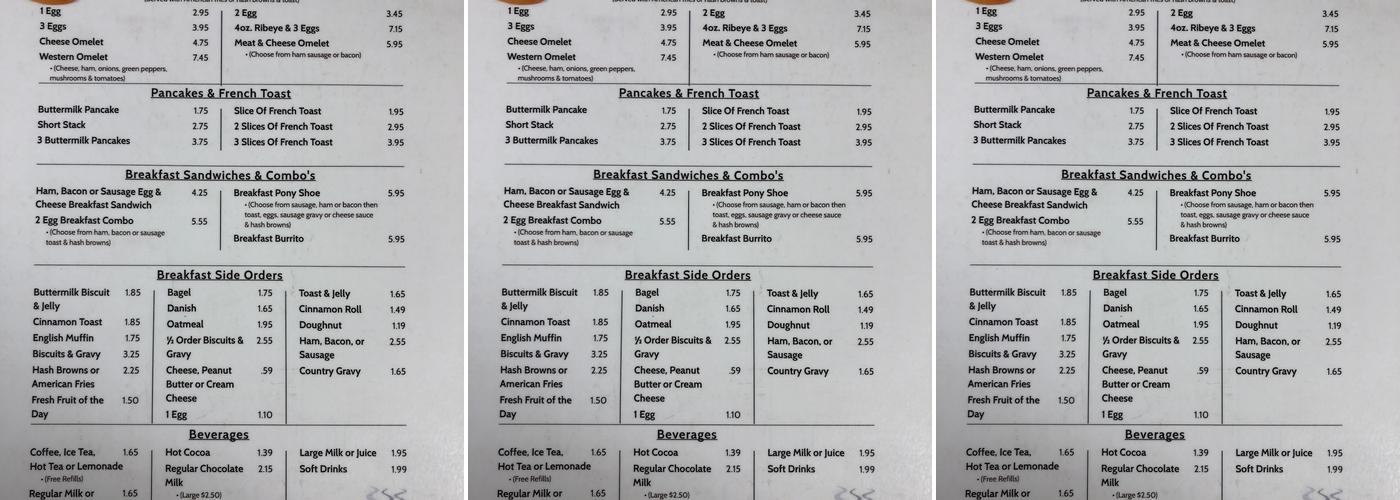 Friar Tucks Cafe Menu