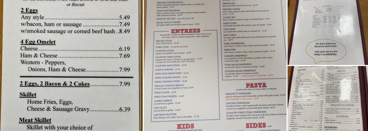 A & B Restaurant Menu
