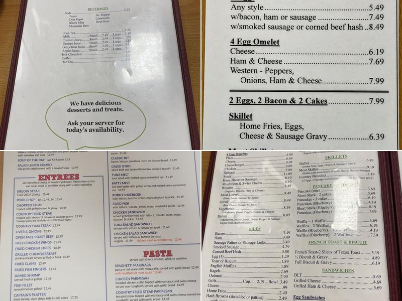 A & B Restaurant Menu