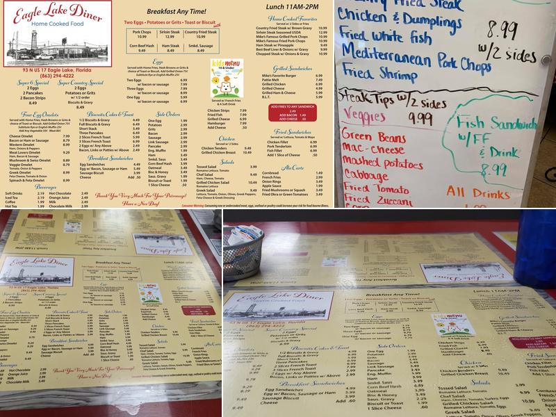 Eagle Lake Family Diner Menu