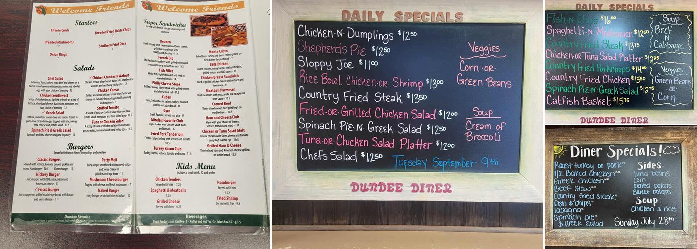 Dundee Diner Menu