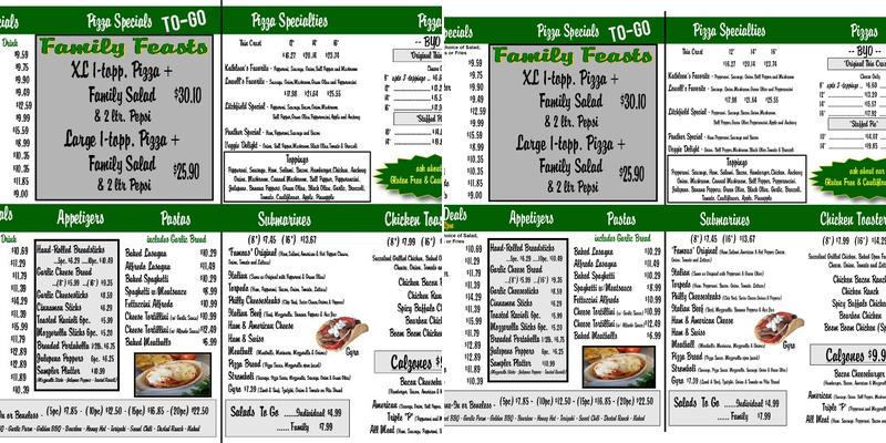 Pizza Man & Ice Cream Man Menu