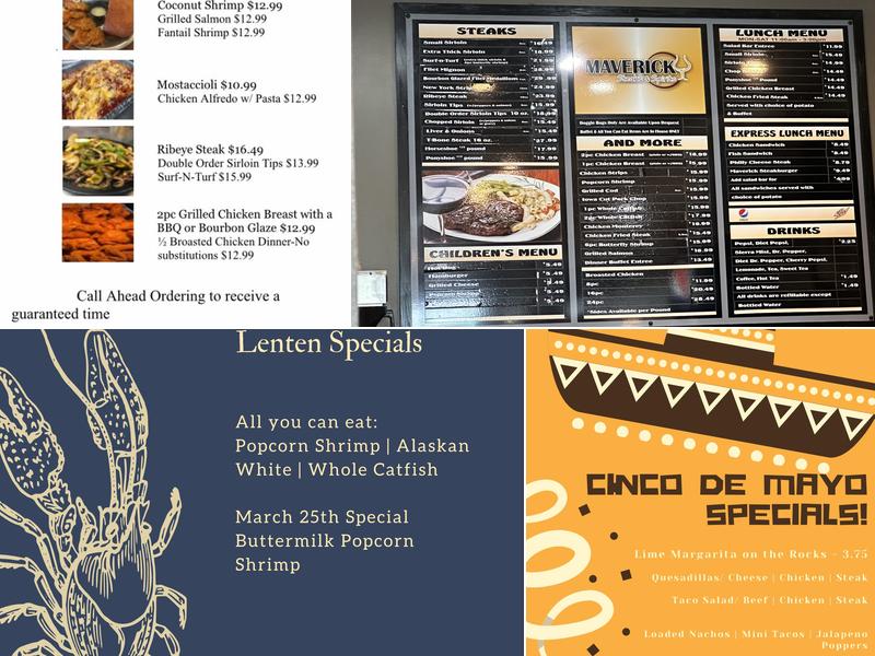 Maverick Steaks & Spirits Menu