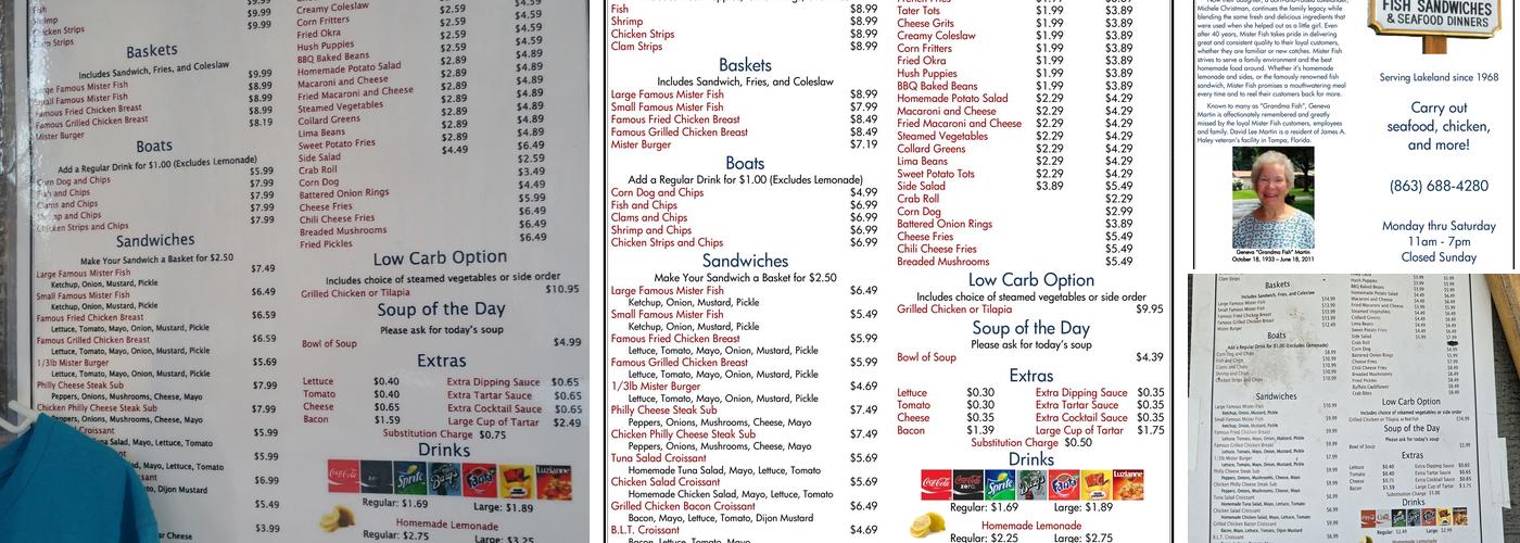 Mister Fish Menu