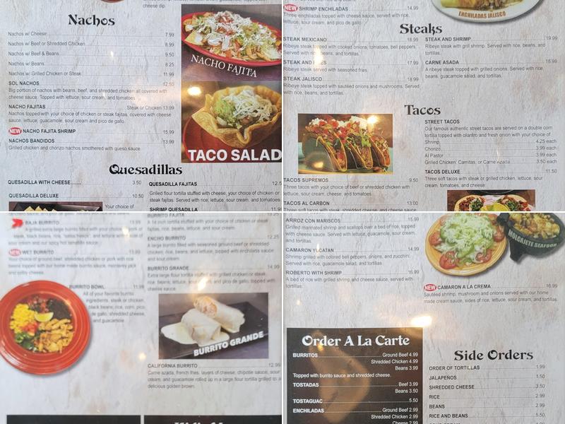 Lomas Del Sol Menu