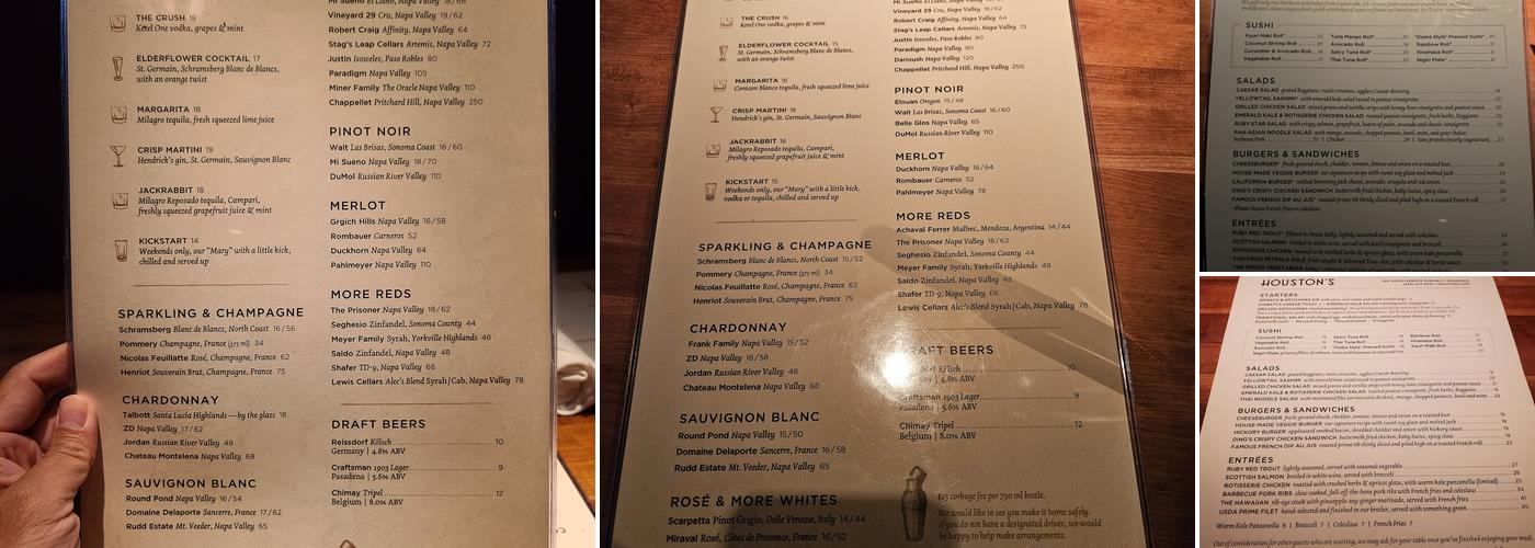 Houston's Menu